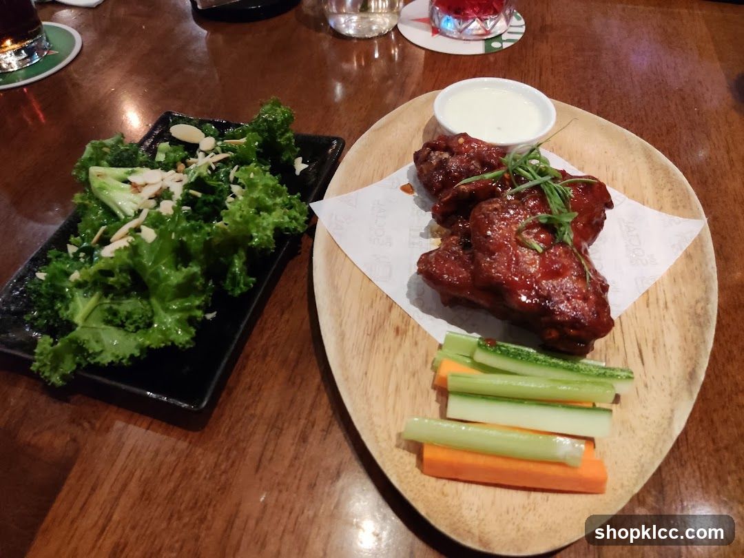 Chicken Wings and Salad