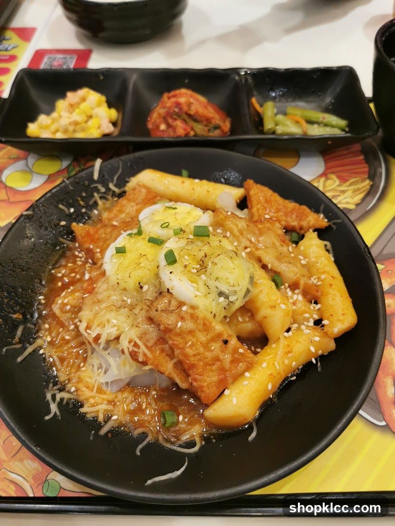 Korean Rice Cakes with Cheese and Eggs