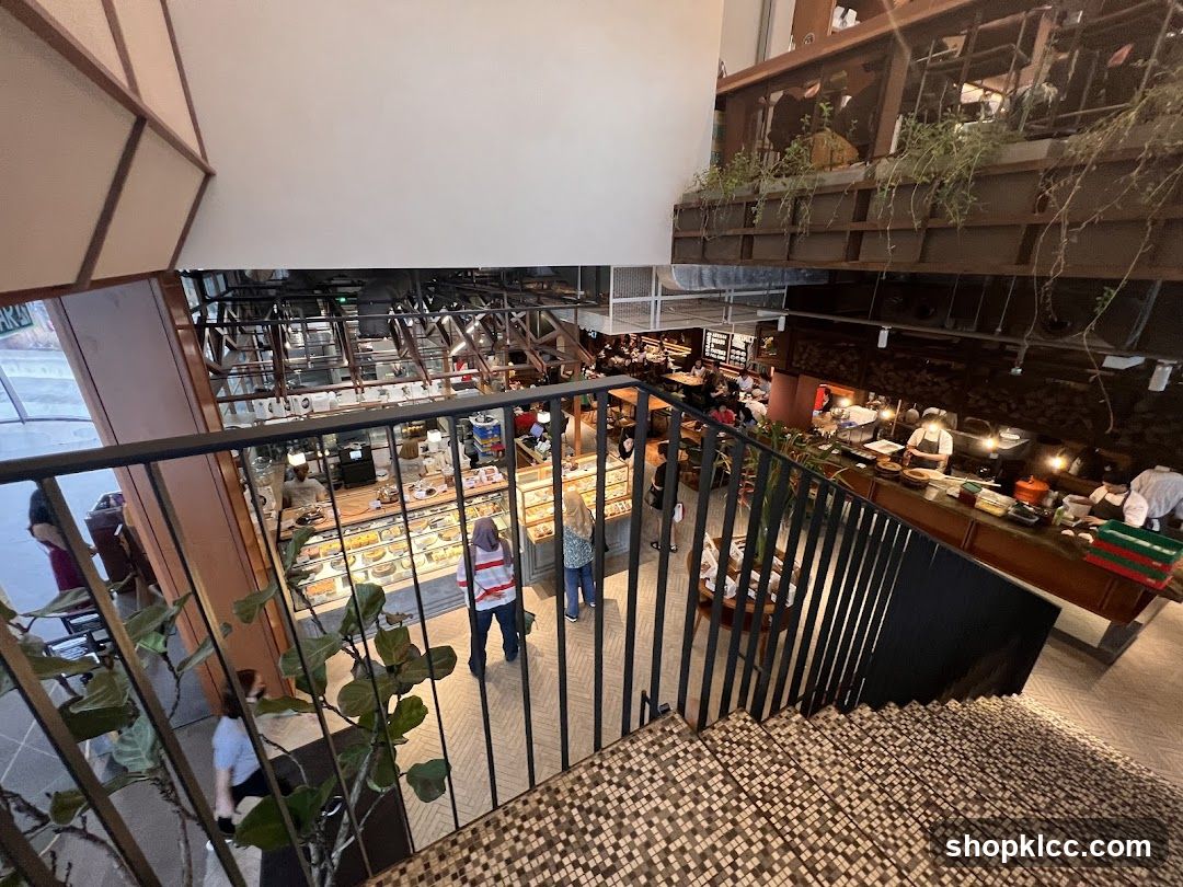 Interior of a busy cafe
