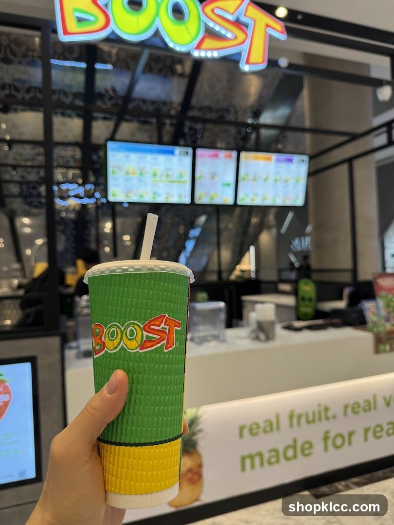 Boost Juice Cup and Storefront