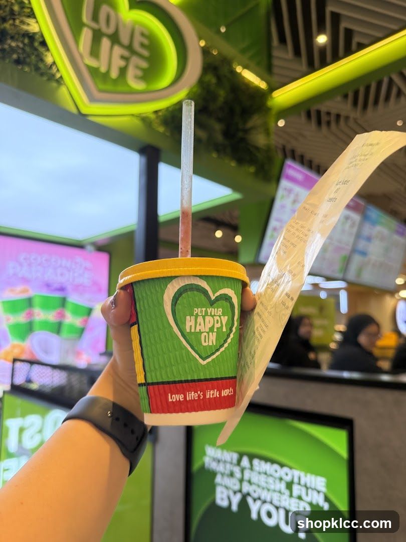 Smoothie Cup and Receipt