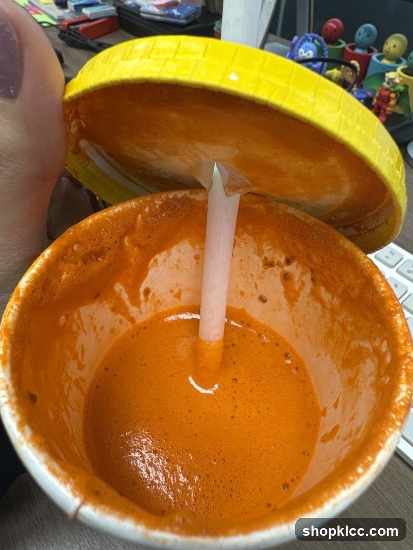 Orange Drink with Straw