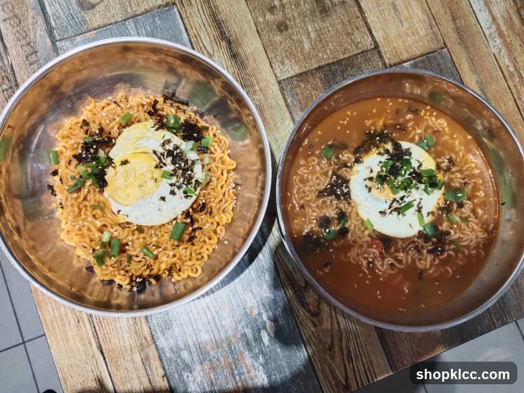 Two bowls of ramen noodles