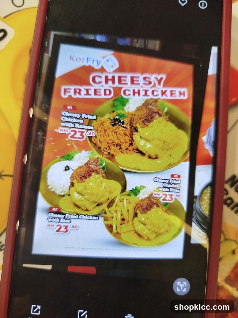 Cheesy Fried Chicken Menu