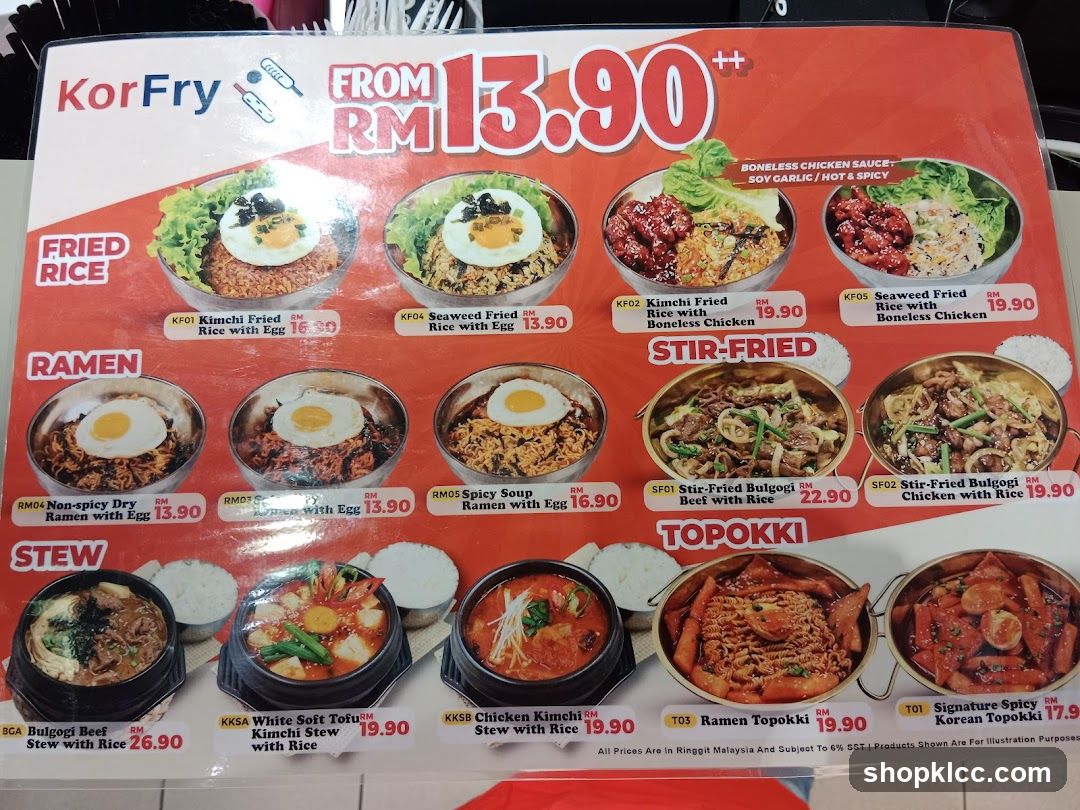 KorFry Menu
