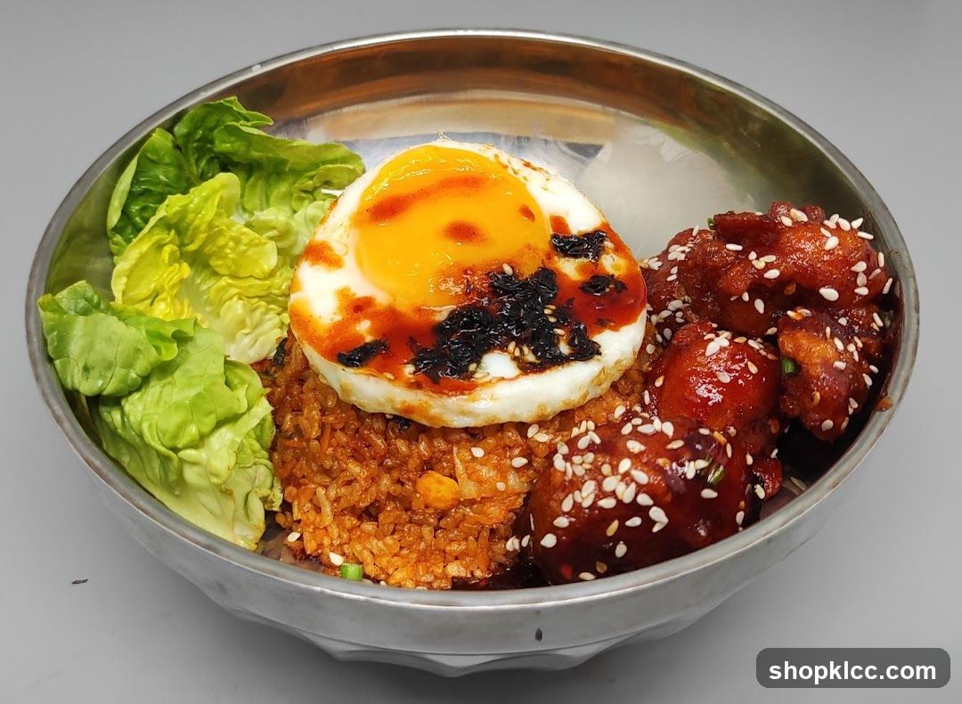 Fried Rice Bowl with Fried Egg and Chicken