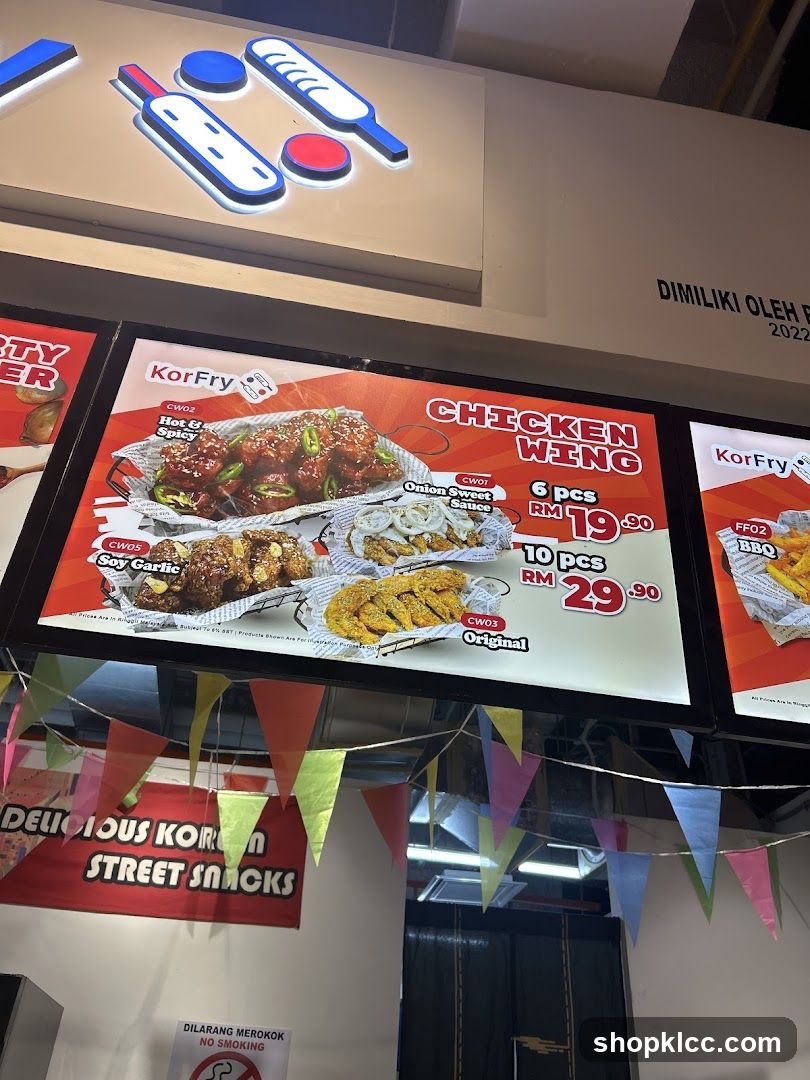 KorFry Chicken Wing Menu