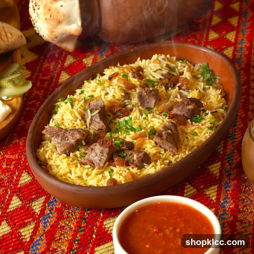 Platter of Rice with Meat and Raisins