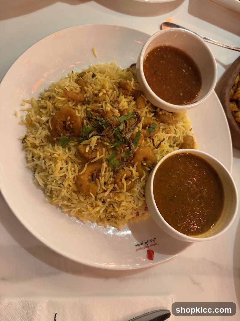Shrimp Biryani with Sauces