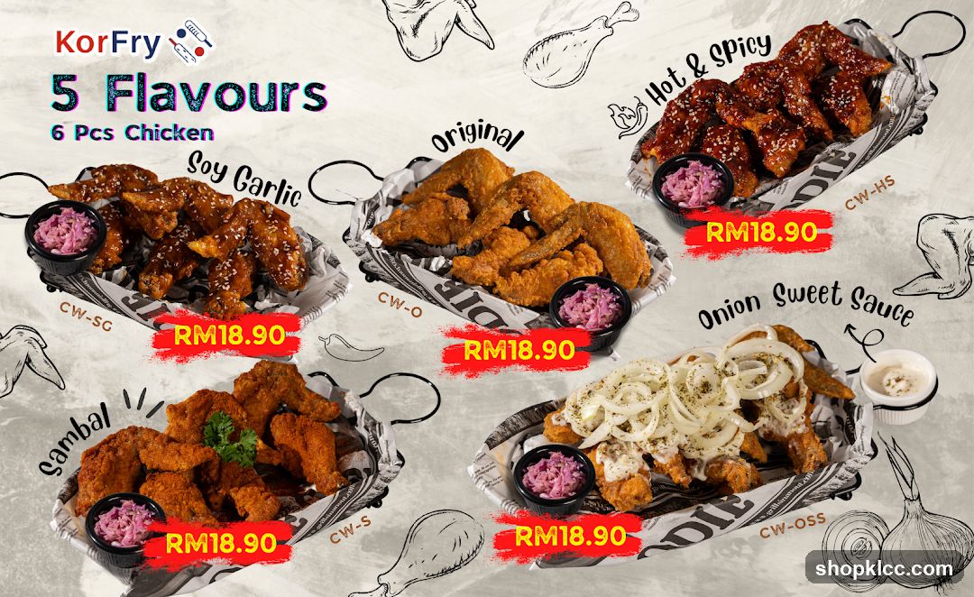 KorFry 5 Flavours 6 Pcs Chicken