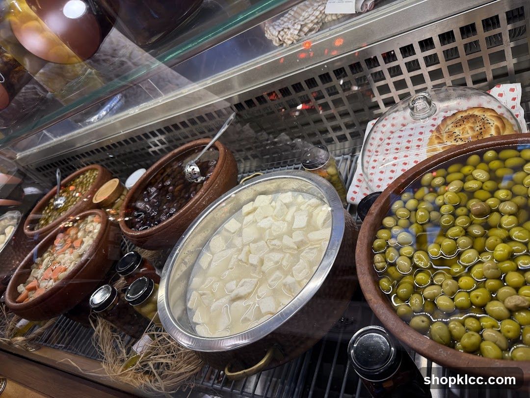 Display Case with Olives and Other Foods