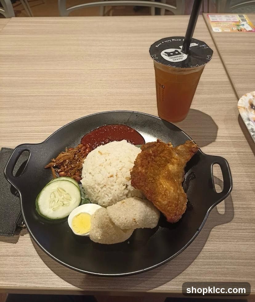 Nasi Lemak with Fried Chicken
