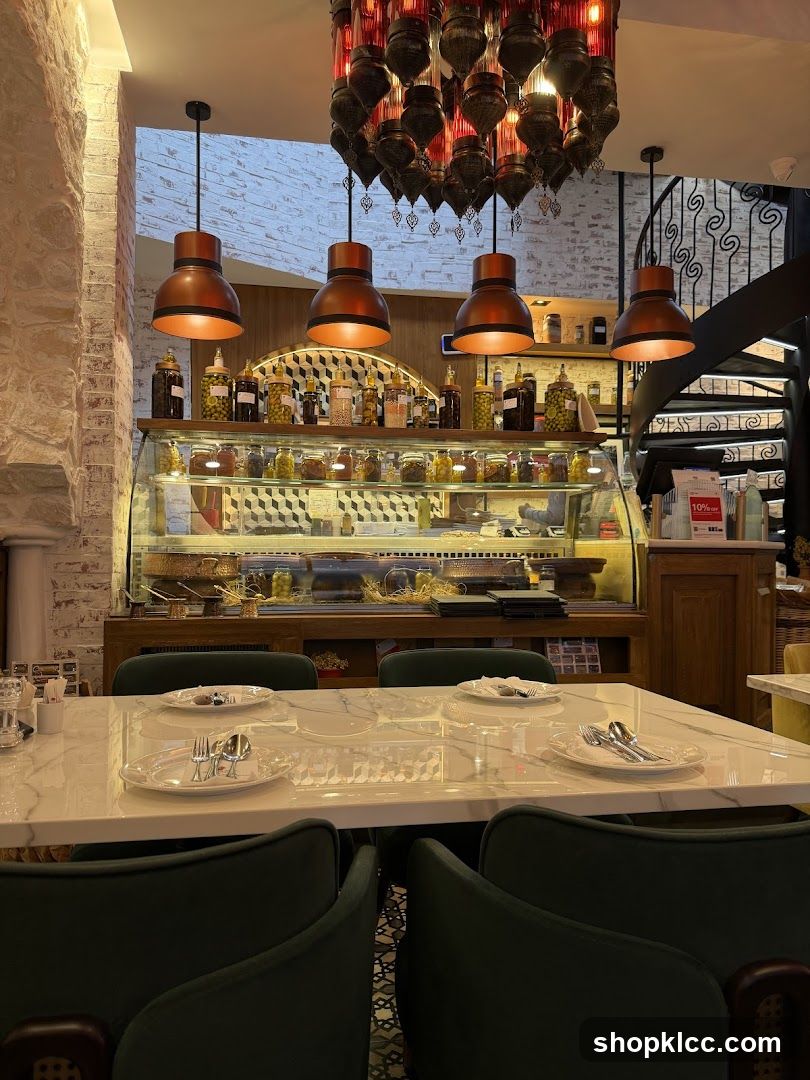 Restaurant Interior with Display Case