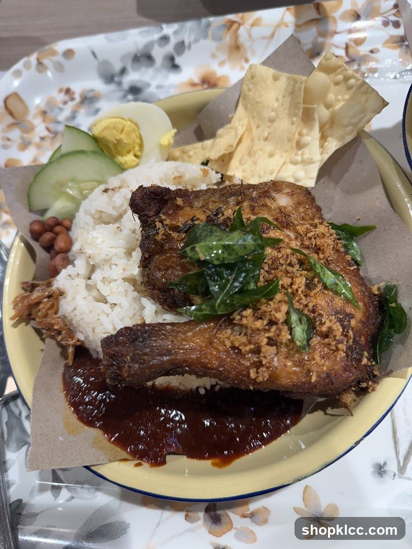 Nasi Lemak with Fried Chicken