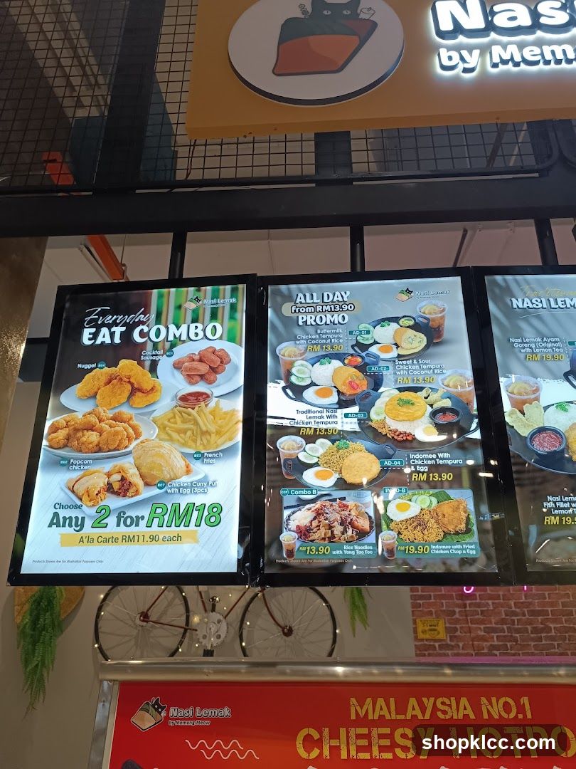 Nasi Lemak Menu