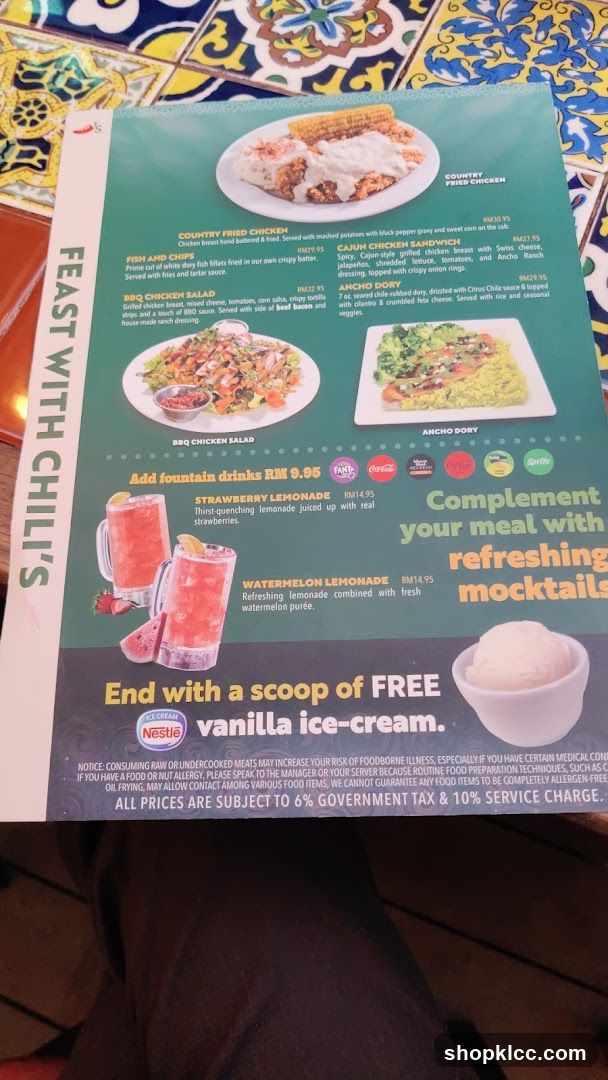 Feast With Chili's Menu