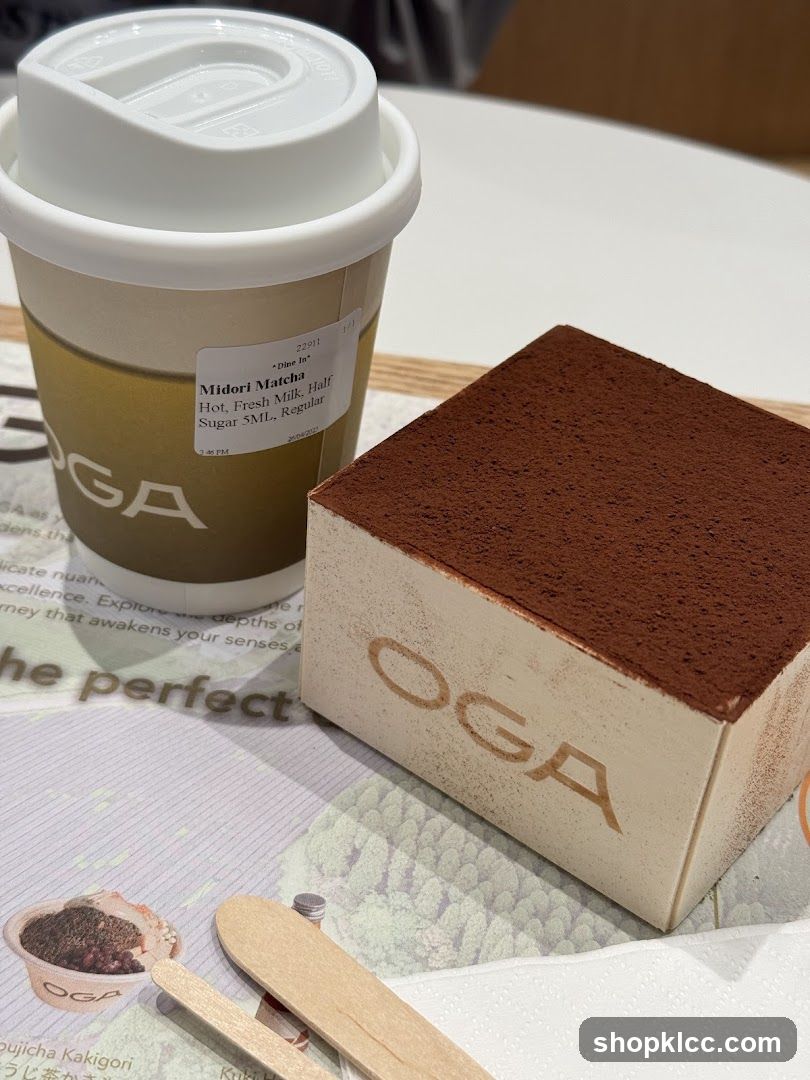 Matcha drink and dessert