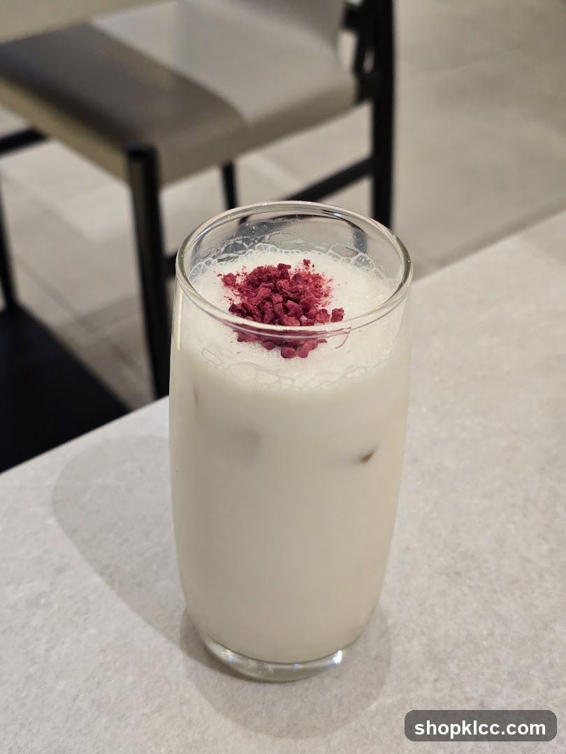 Iced Drink with Raspberry Topping