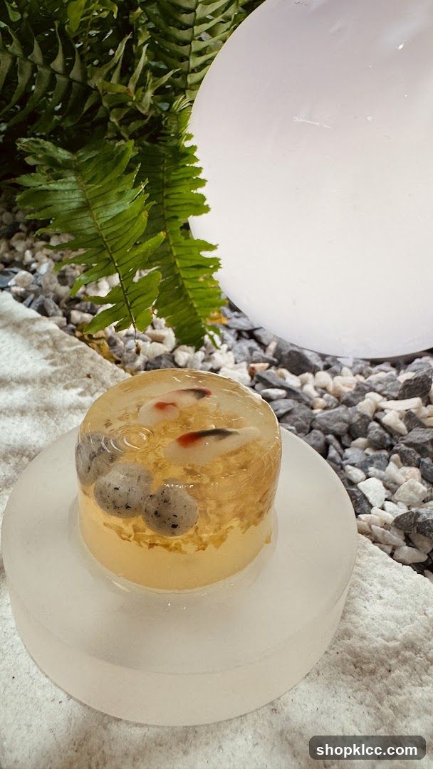 Dessert with Koi Fish Design