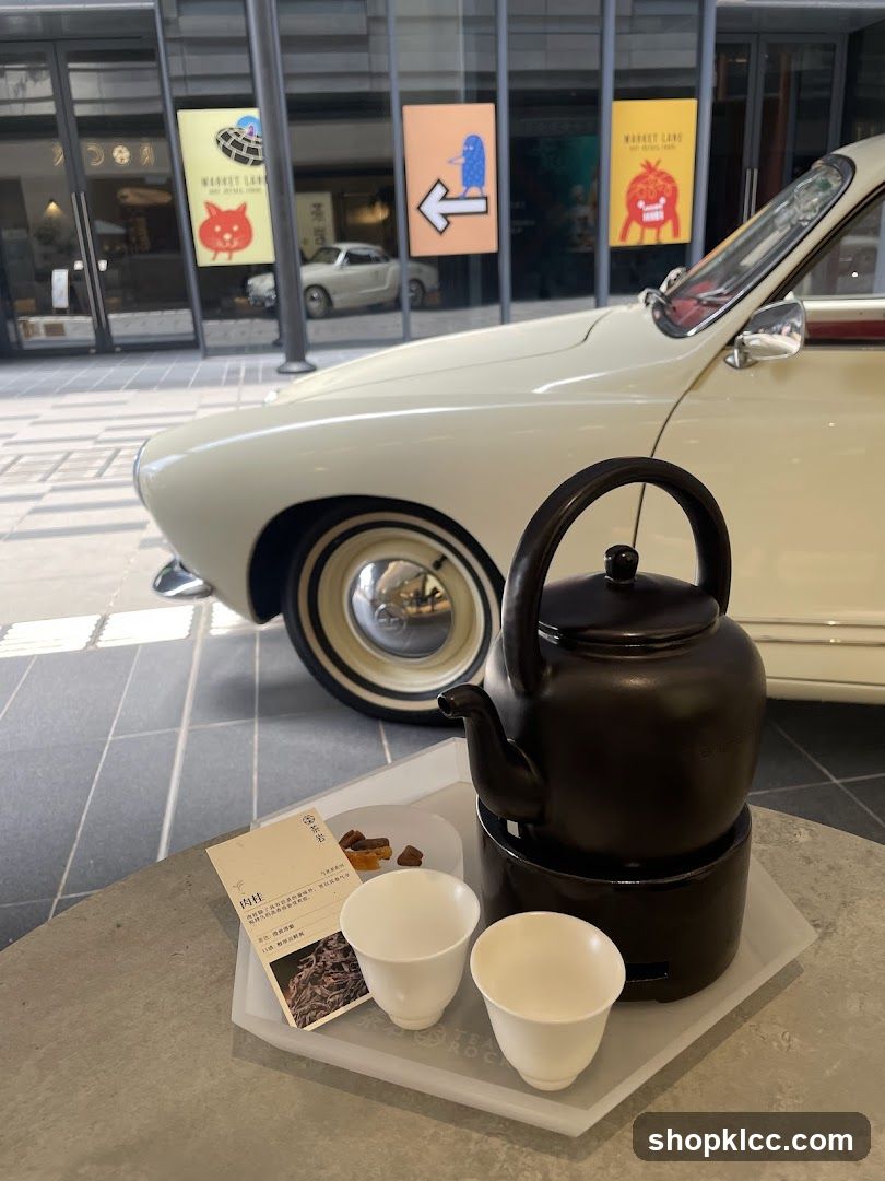 Tea Set with Vintage Car