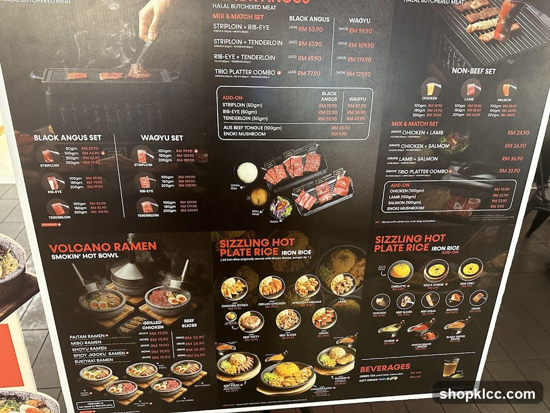 Halal Butchered Meat Menu