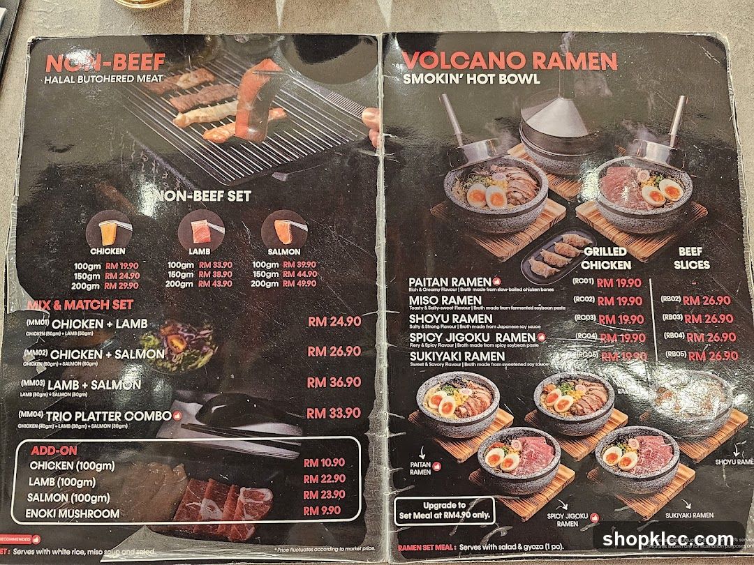 NON-BEEF & VOLCANO RAMEN