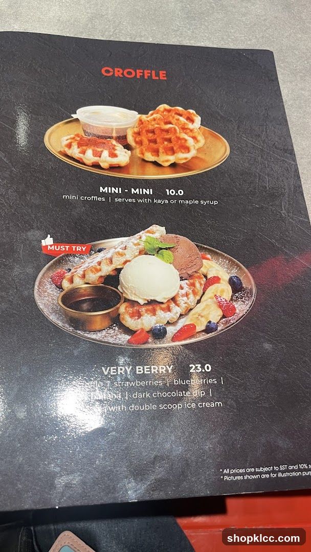 Croffle Menu