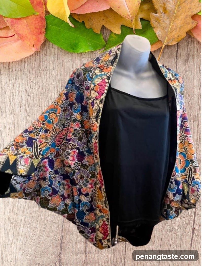 Colorful Kimono-Style Jacket on Mannequin