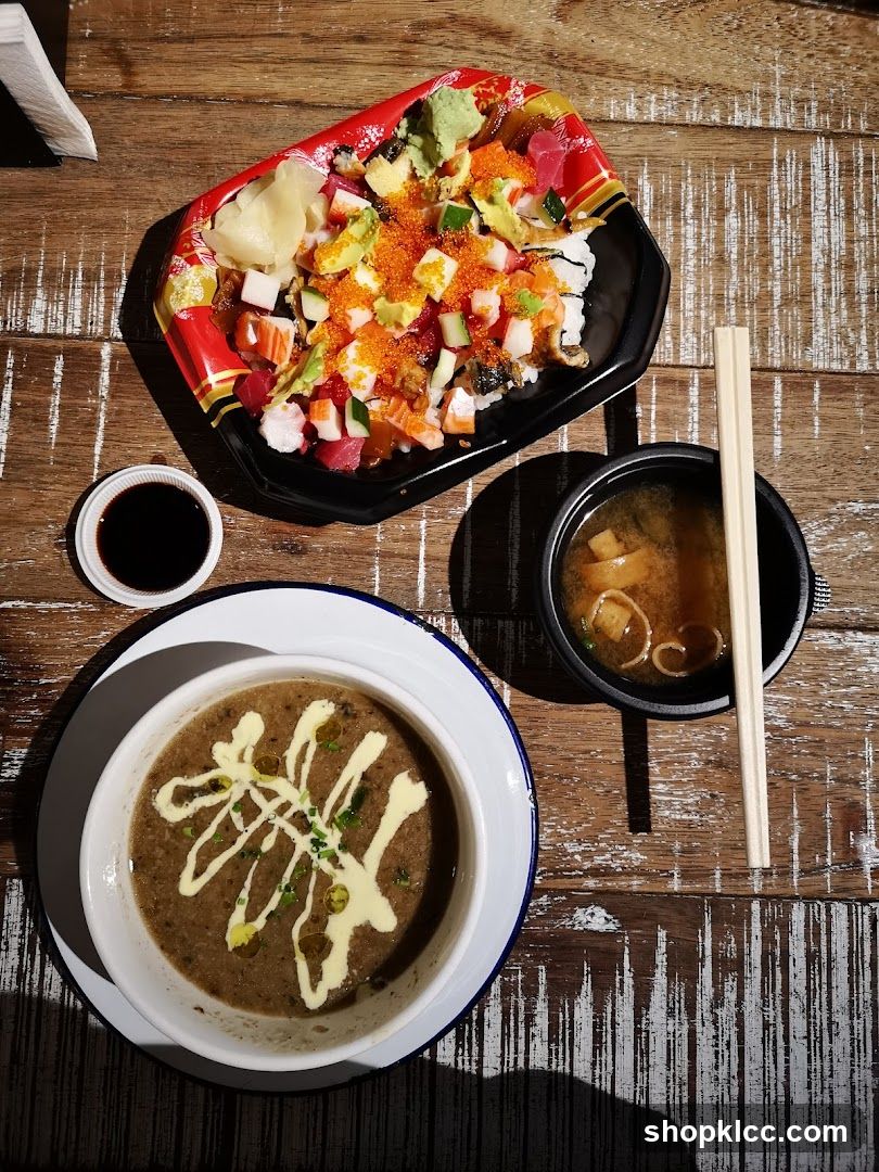 Chirashi Bowl and Soup