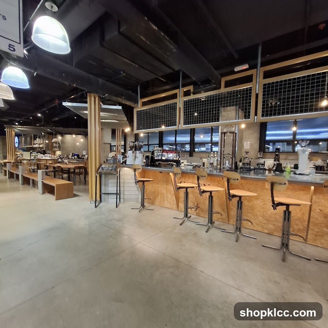 Cafe Interior with Bar Seating