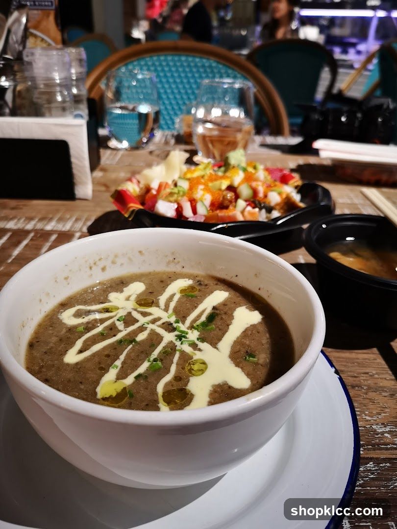 Mushroom Soup and Poke Bowl
