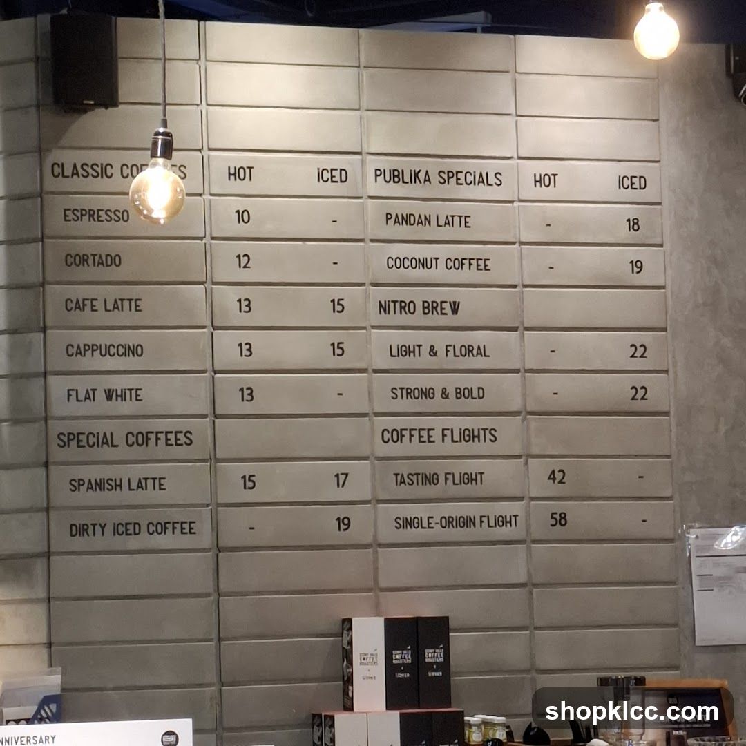 Coffee Menu