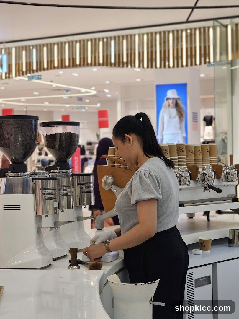 Barista preparing coffee