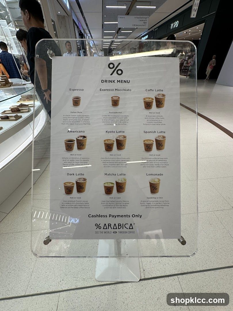 % ARABICA DRINK MENU