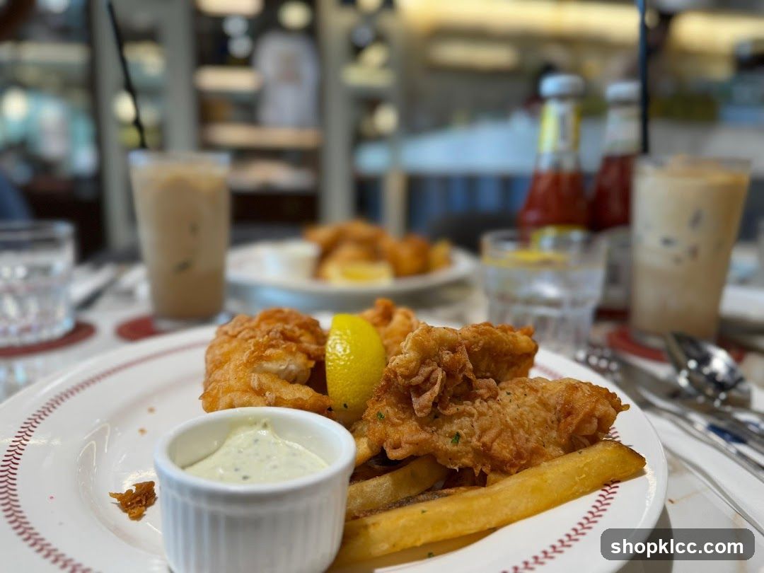 Fish and Chips with Iced Coffee
