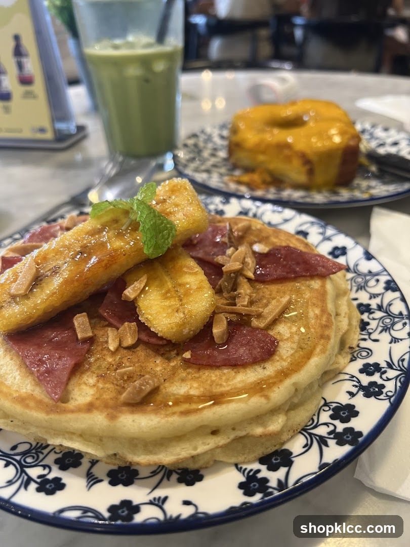 Pancakes with Bananas and Meat