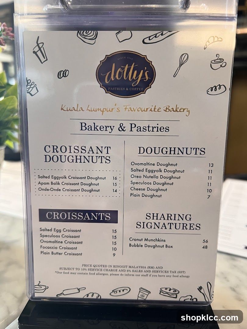 Dotty's Bakery & Pastries Menu