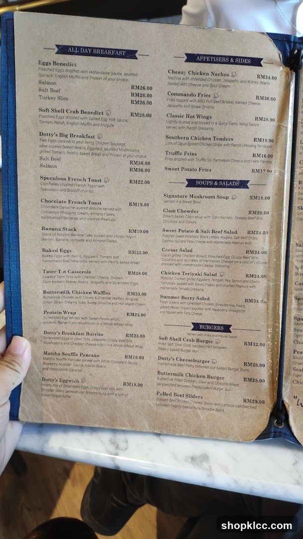 Dotty's Menu