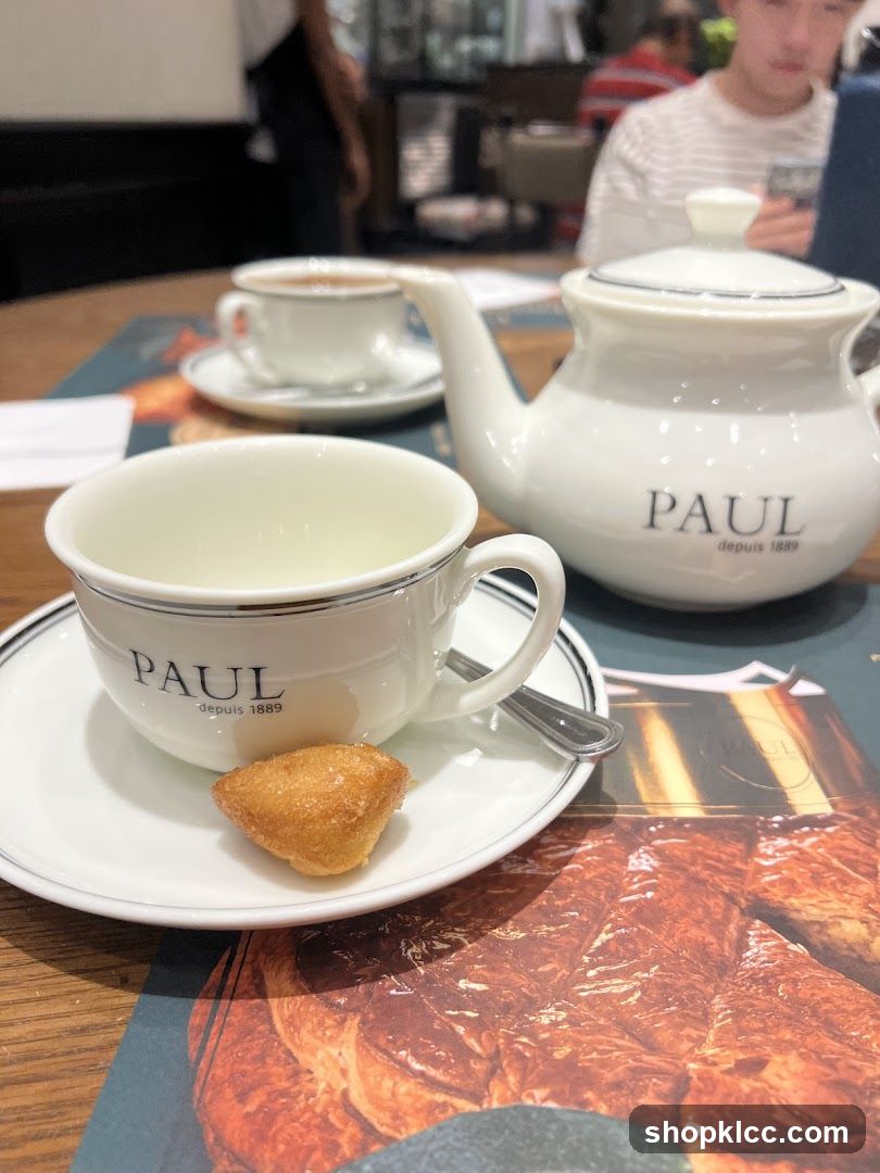 Tea set with a pastry