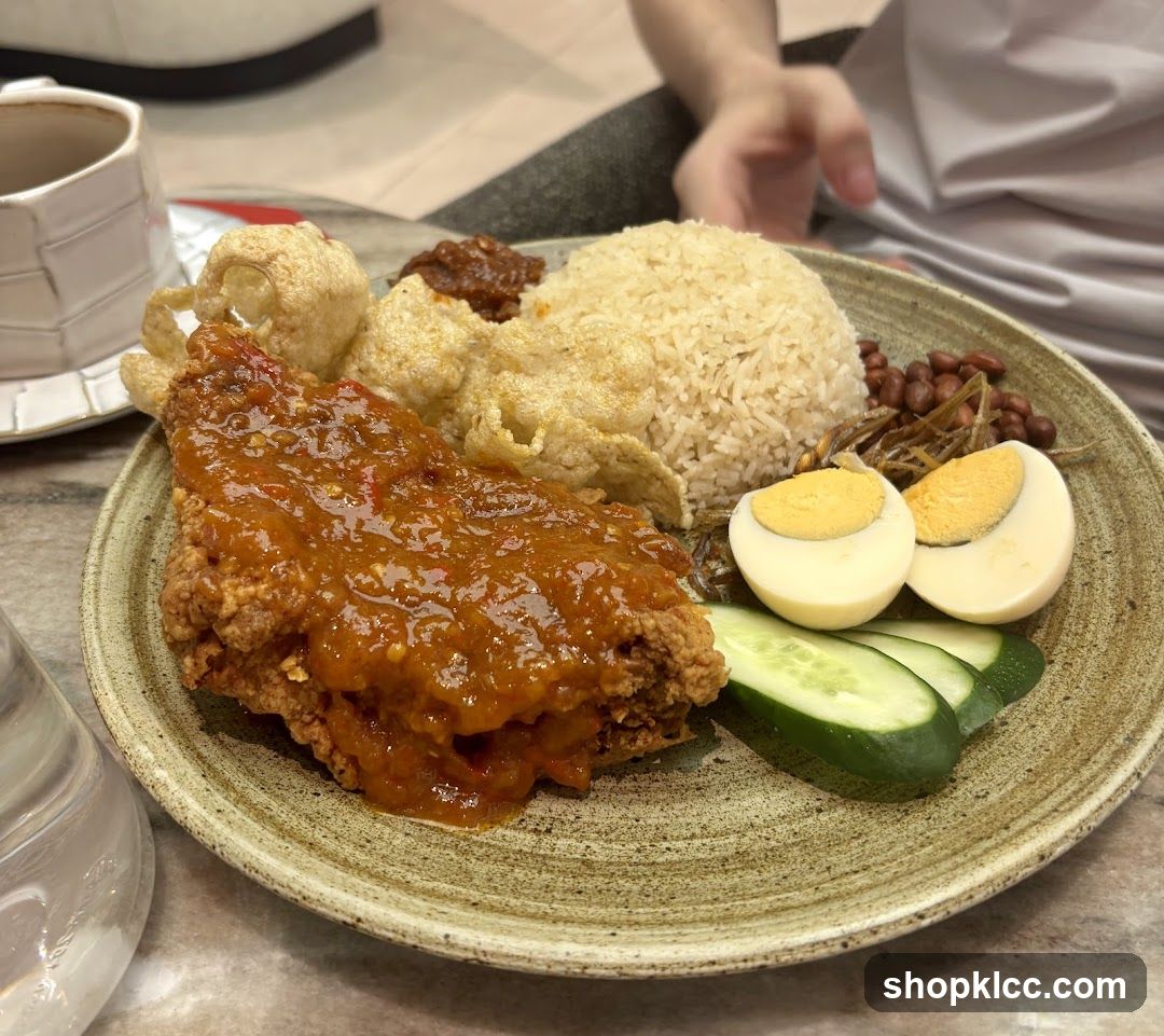 Nasi Lemak with Fried Chicken