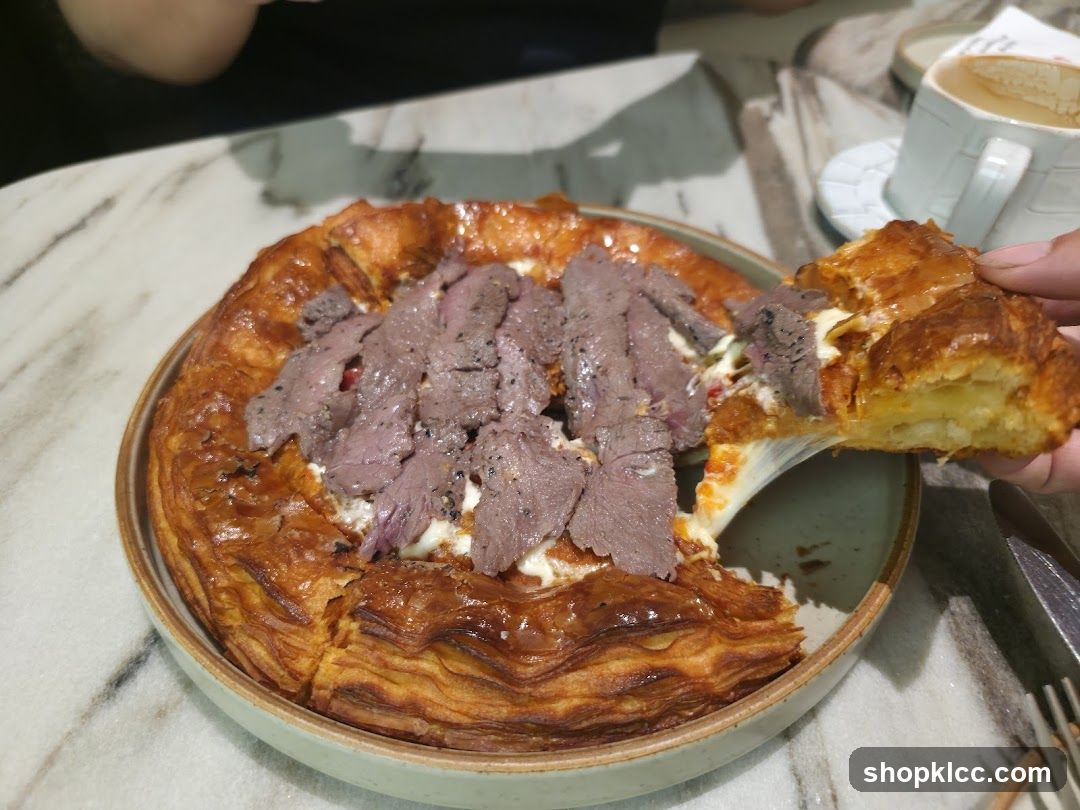Savory Pastry with Sliced Meat and Cheese