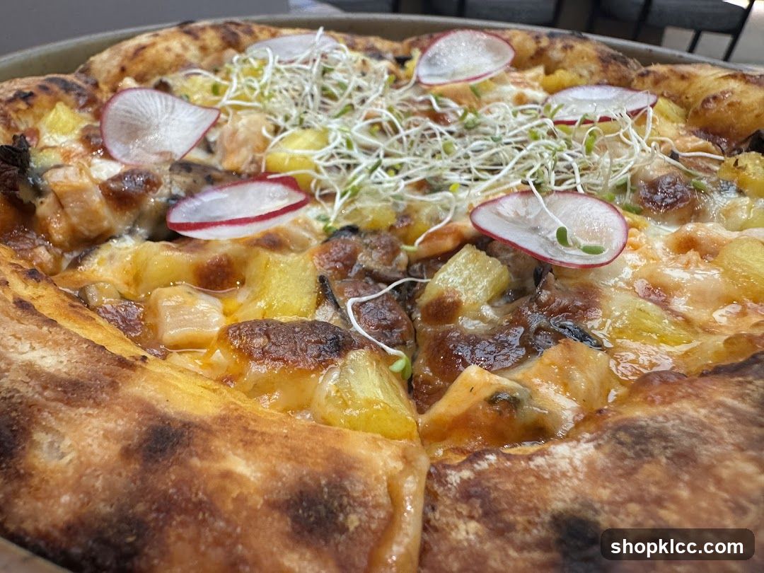 Close-up of a gourmet pizza