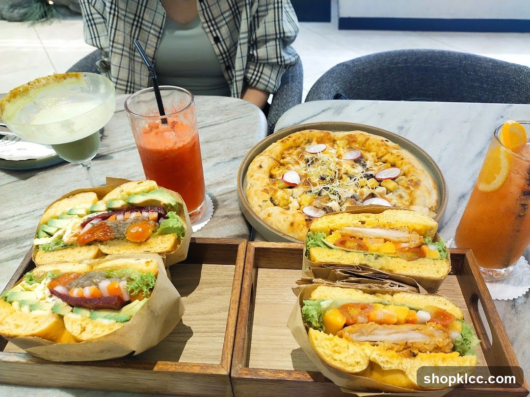 Sandwiches, Pizza, and Drinks