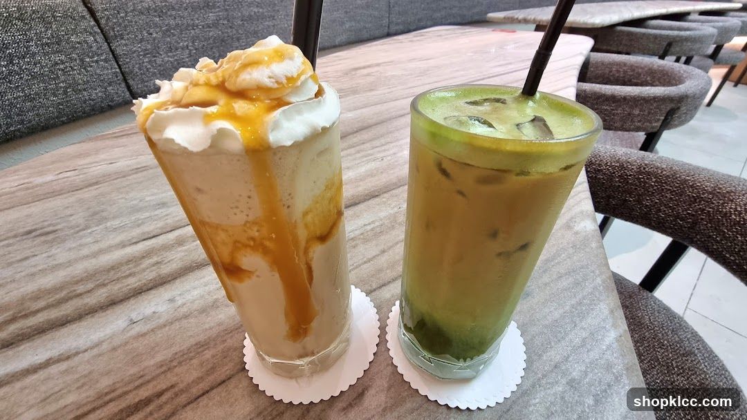 Two Iced Drinks on a Table
