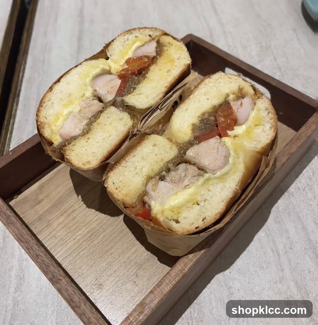 Sandwich on a Wooden Tray