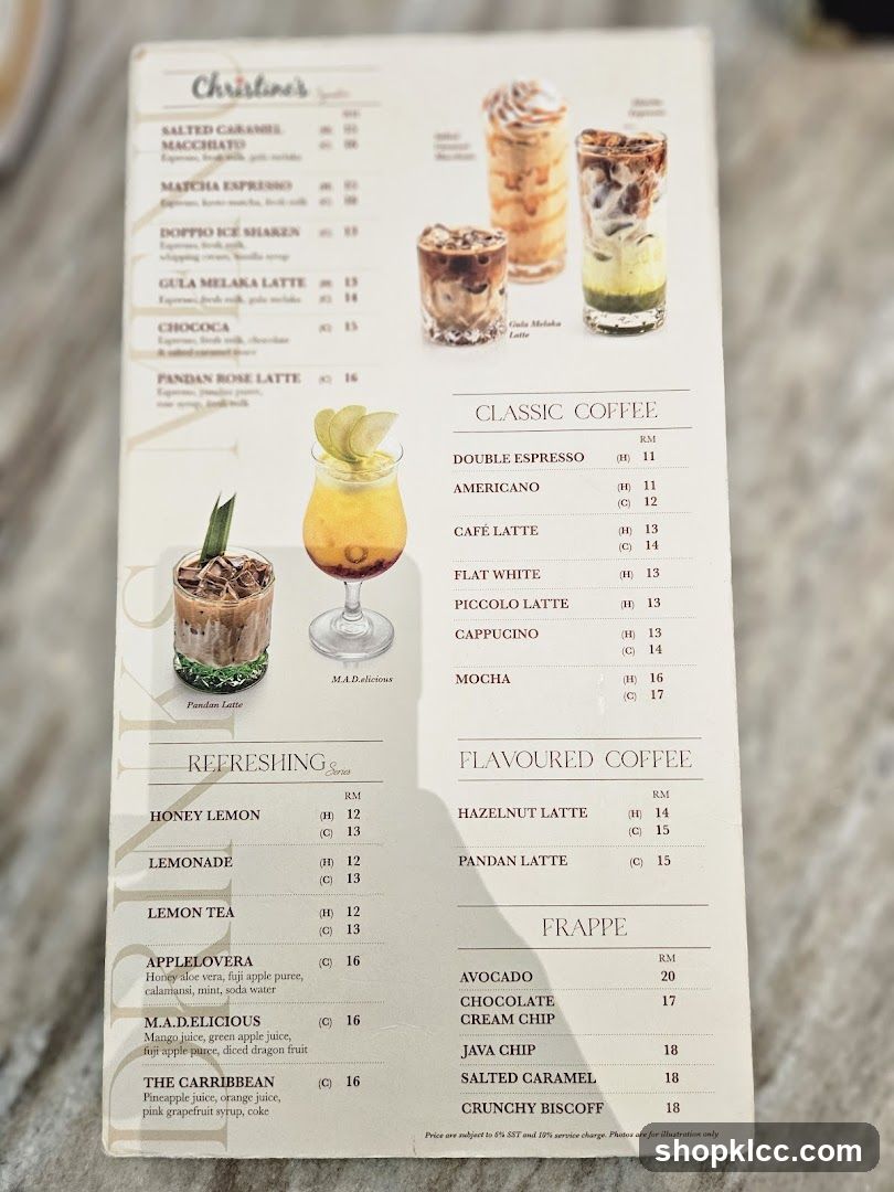 Christine's Menu