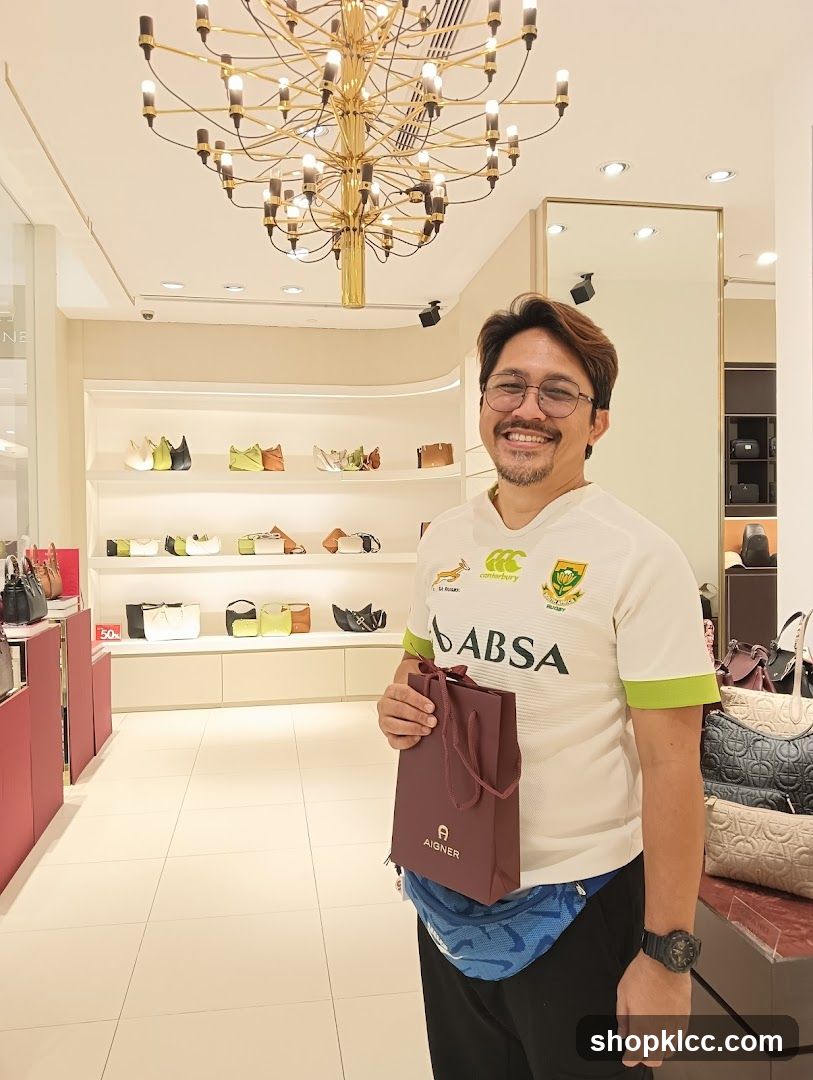Man Holding Shopping Bag in Store