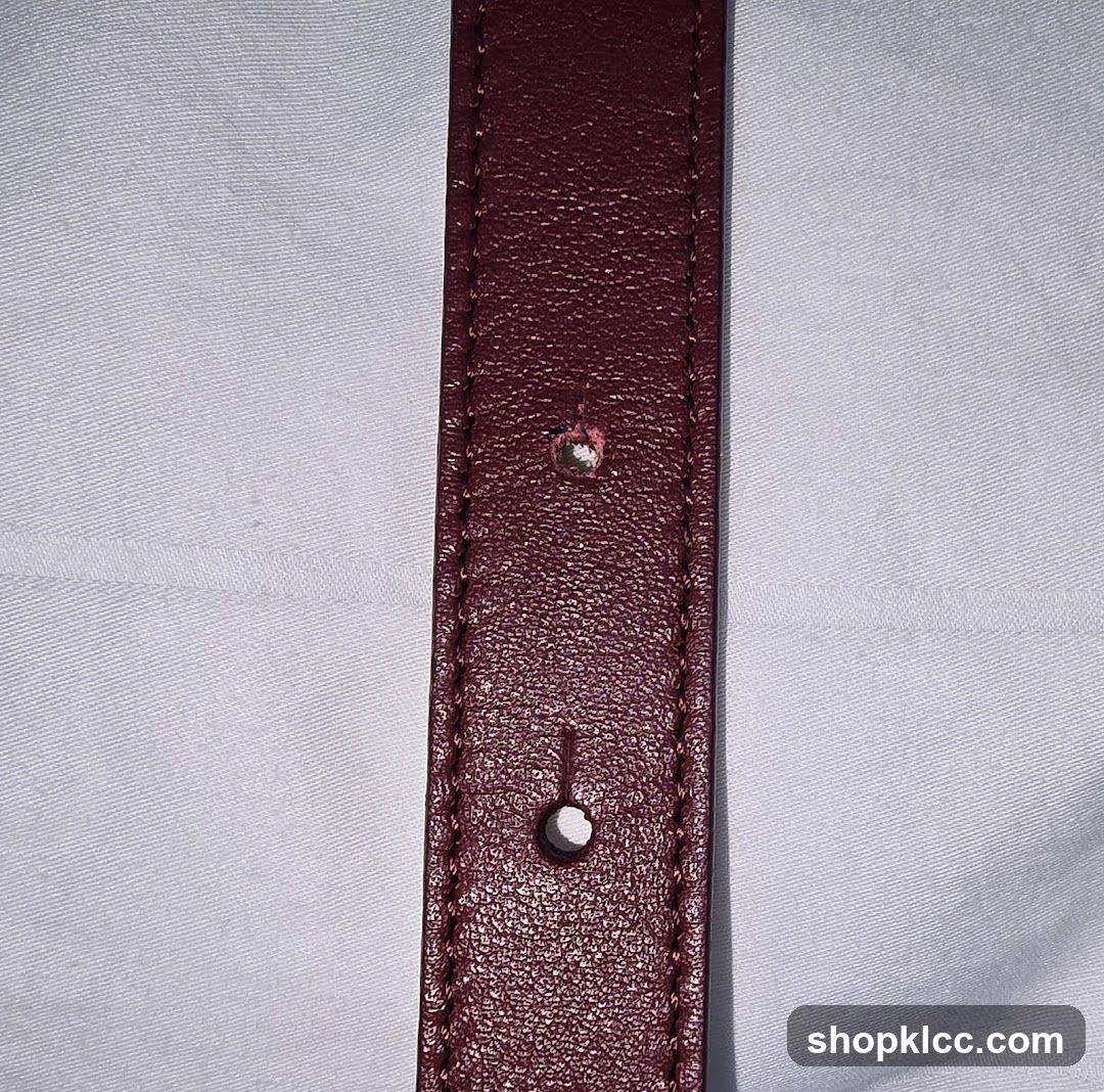 Burgundy Leather Strap with Holes
