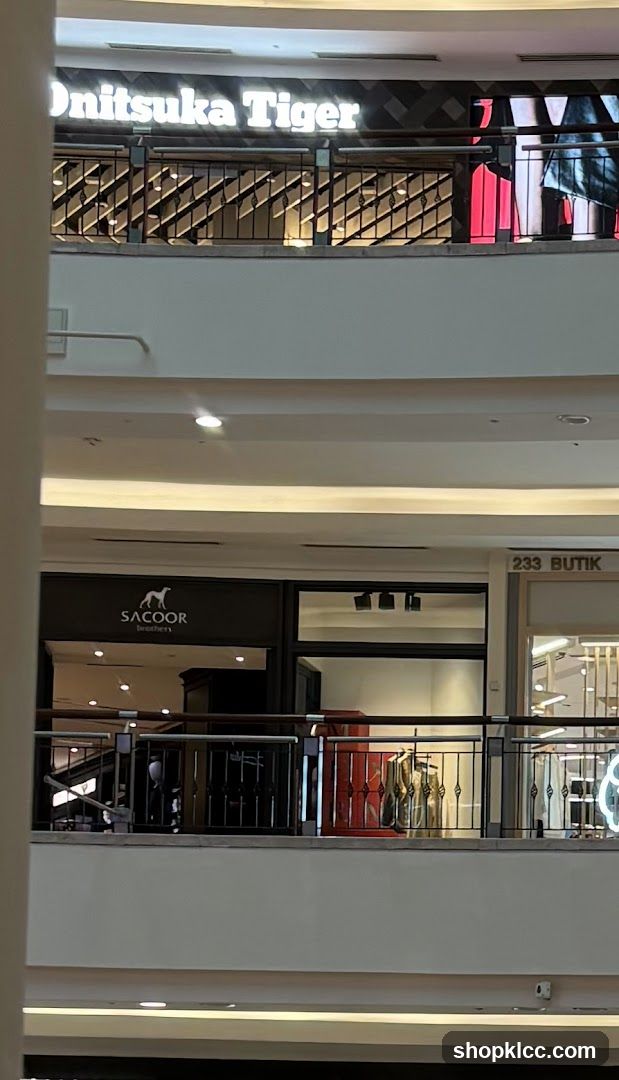 Mall interior with storefronts
