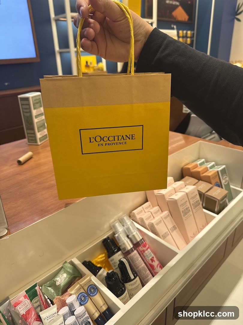 L'Occitane Shopping Bag and Products